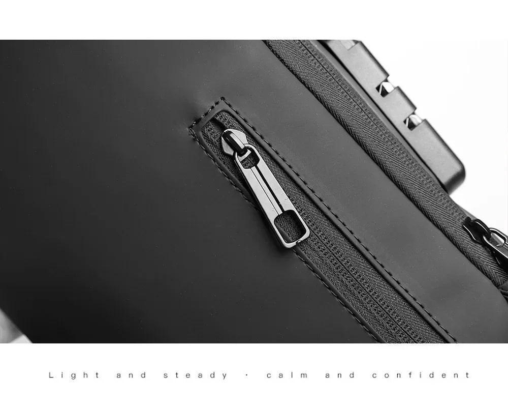 USB Charging Crossbody Package Men Anti Theft Chest Bag Shoulder Bags School Short Trip Messengers Bags Men's Oxford Sling Pack