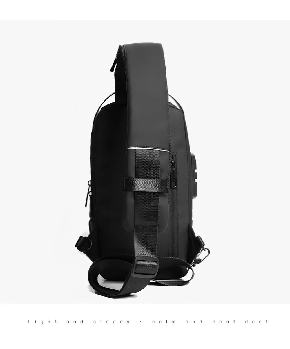 USB Charging Crossbody Package Men Anti Theft Chest Bag Shoulder Bags School Short Trip Messengers Bags Men's Oxford Sling Pack