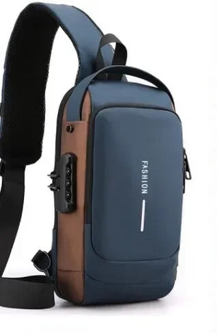 USB Charging Crossbody Package Men Anti Theft Chest Bag Shoulder Bags School Short Trip Messengers Bags Men's Oxford Sling Pack