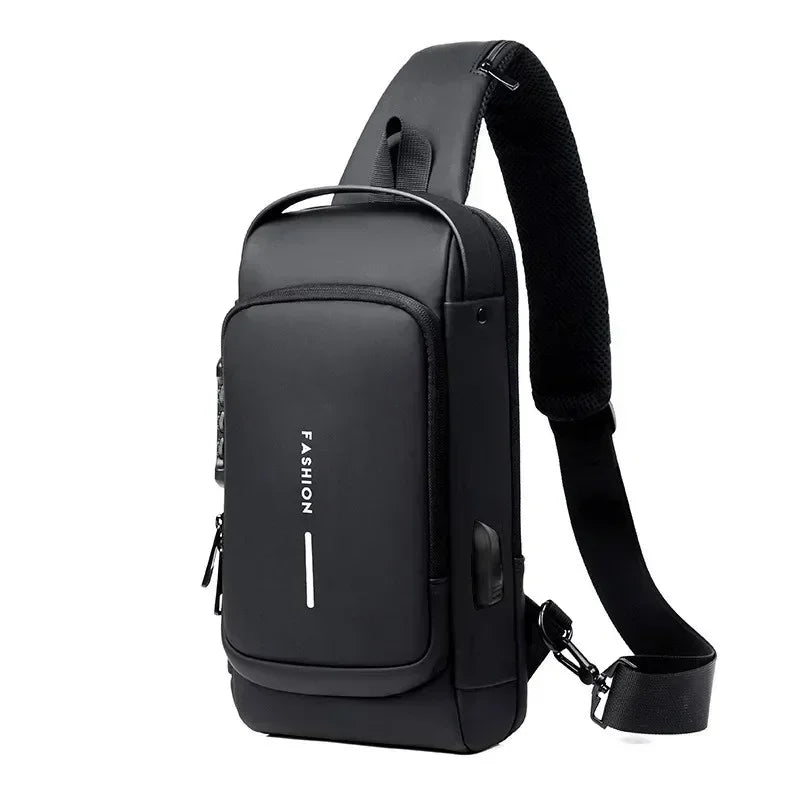 USB Charging Crossbody Package Men Anti Theft Chest Bag Shoulder Bags School Short Trip Messengers Bags Men's Oxford Sling Pack
