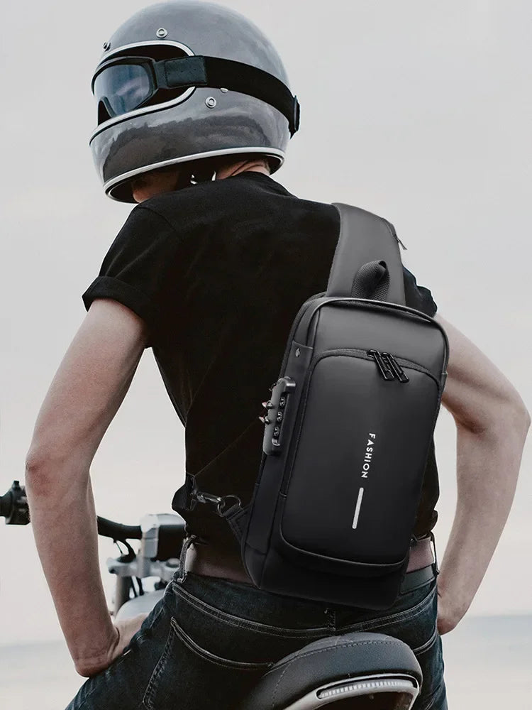USB Charging Crossbody Package Men Anti Theft Chest Bag Shoulder Bags School Short Trip Messengers Bags Men's Oxford Sling Pack
