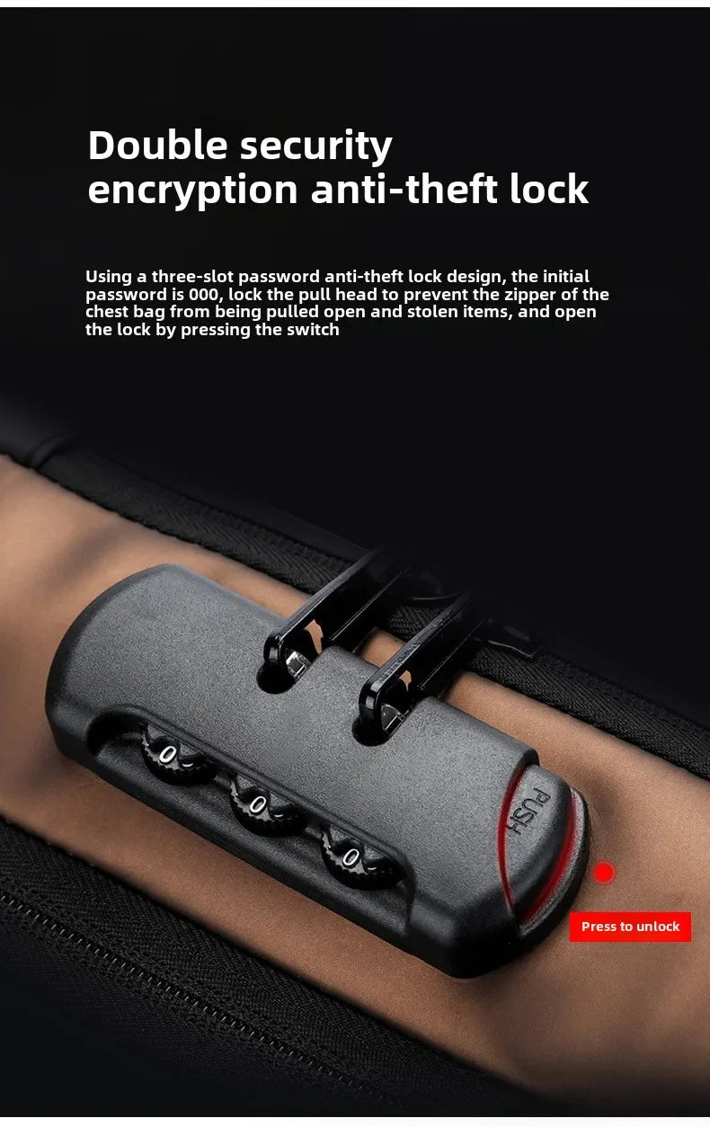 USB Charging Crossbody Package Men Anti Theft Chest Bag Shoulder Bags School Short Trip Messengers Bags Men's Oxford Sling Pack