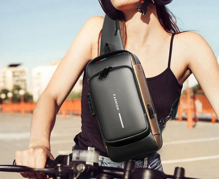 USB Charging Crossbody Package Men Anti Theft Chest Bag Shoulder Bags School Short Trip Messengers Bags Men's Oxford Sling Pack