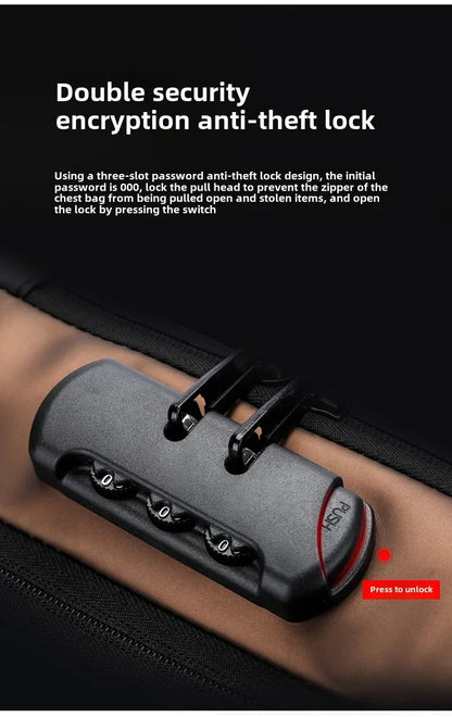 USB Charging Crossbody Package Men Anti Theft Chest Bag Shoulder Bags School Short Trip Messengers Bags Men's Oxford Sling Pack