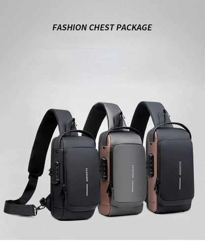 USB Charging Crossbody Package Men Anti Theft Chest Bag Shoulder Bags School Short Trip Messengers Bags Men's Oxford Sling Pack